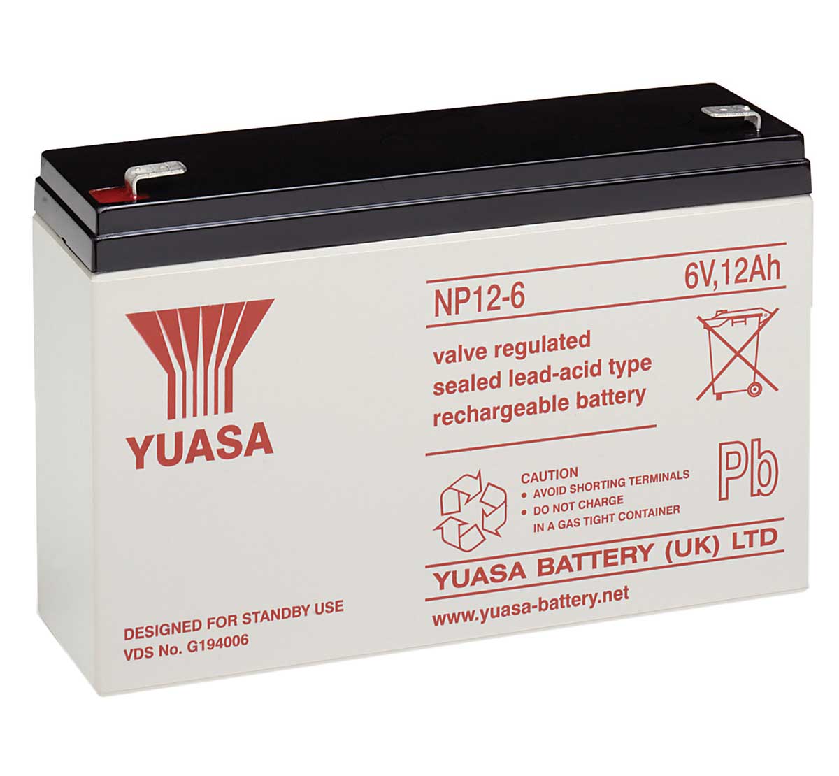 Yuasa NP12-6 6V 12Ah Sealed Lead Acid Battery